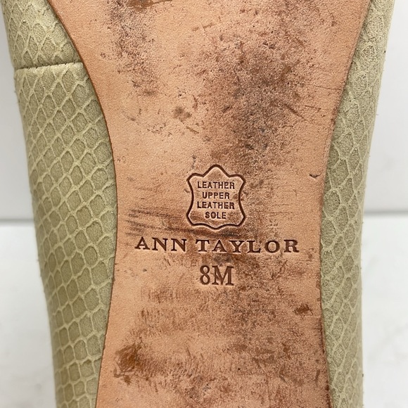 ANN TAYLOR ELIZABETH flats Snake Print patent Leather Black Size 8 very narrow - Picture 10 of 10